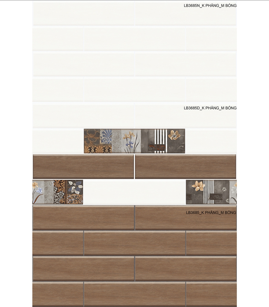 Gạch ốp LB3685 giả gạch gỗ
