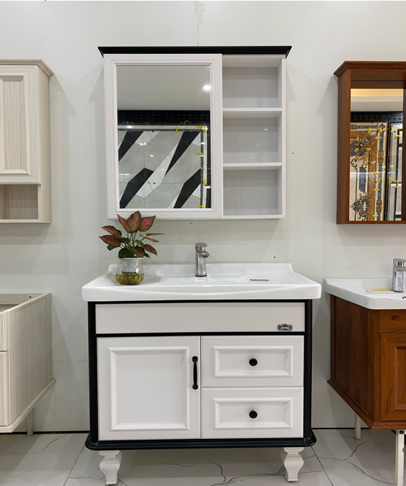 Tủ chậu Lavabo Akhoa trắng đen B