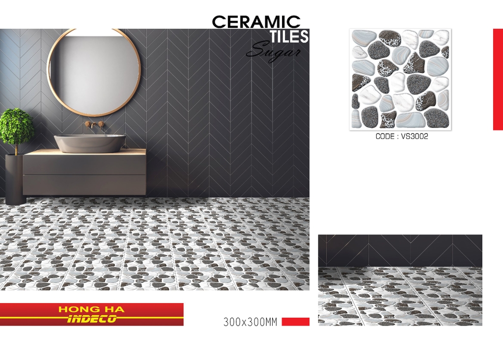 Gạch lát nền chống trơn Hồng Hà 30x30cm VS3002