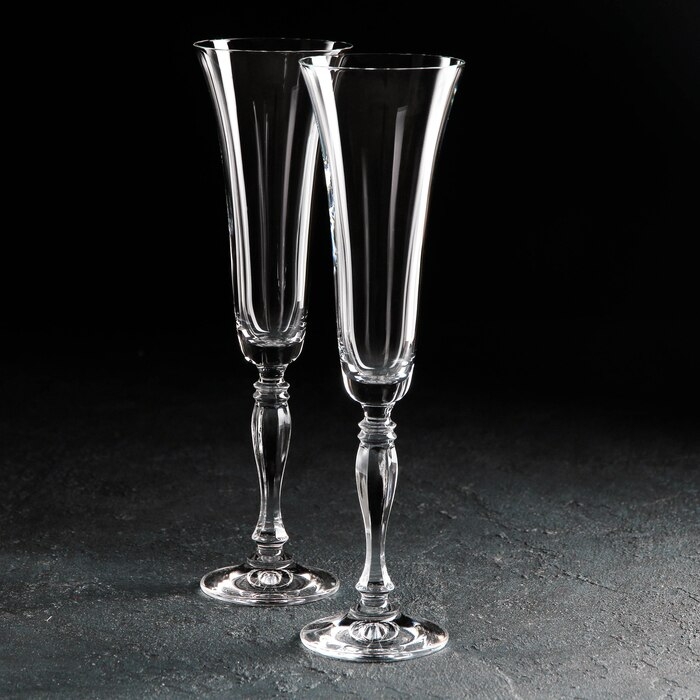 Ly Champagne pha lê Bohemia Crystal Victoria dáng cao