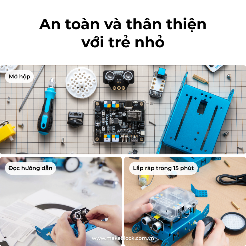 Robot mBot V1.2 Bluetooth Makeblock lập trình Scratch dành cho độ tuổi 6+
