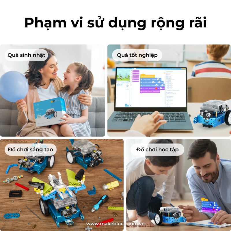 Robot mBot V1.2 Bluetooth Makeblock lập trình Scratch dành cho độ tuổi 6+
