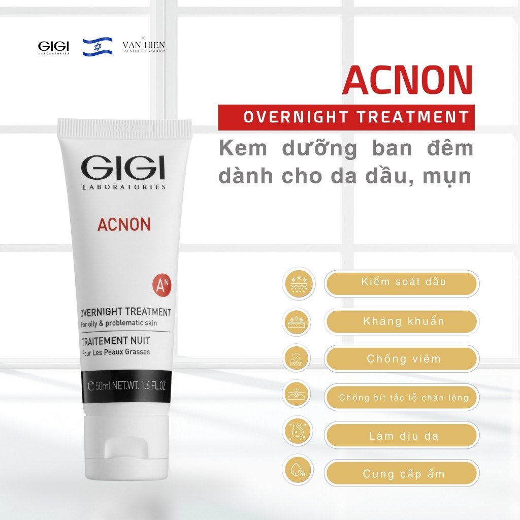 Kem đêm trị mụn GIGI ACNON OVERNIGHT TREATMENT 50ml