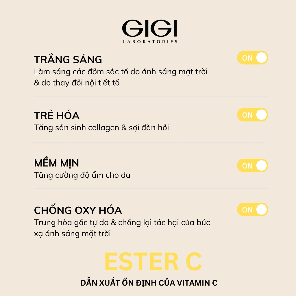 Peel tăng cường trẻ hóa tái tạo đa tầng GIGI LABORATORIES Ester C Cocktail Mandelic Peel