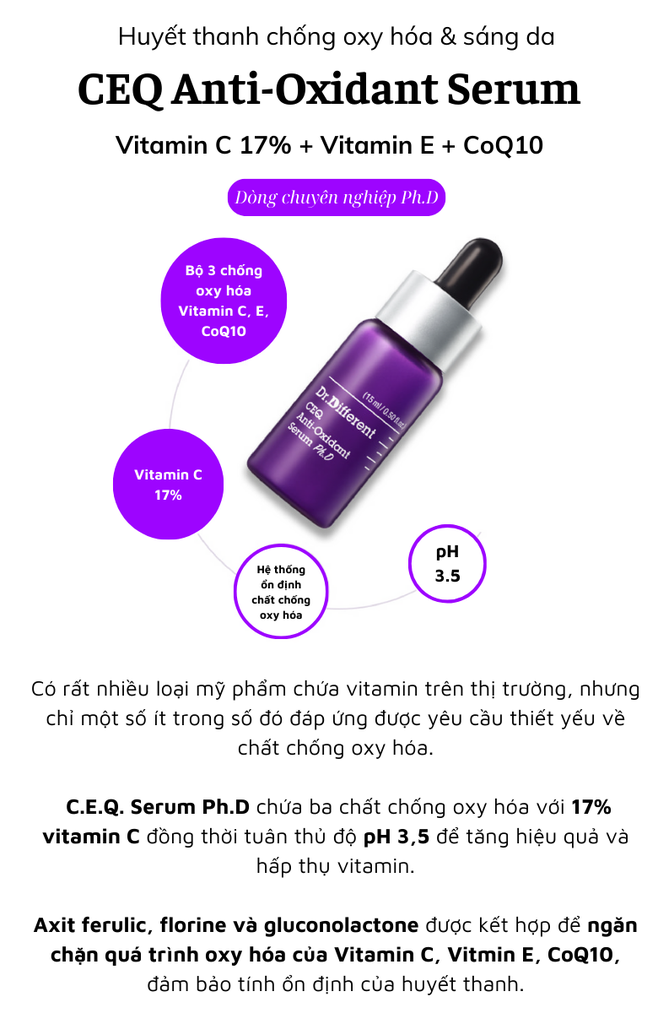 Serum trẻ hóa chuyên sâu vitamin C 17% Dr.Different Ph.D