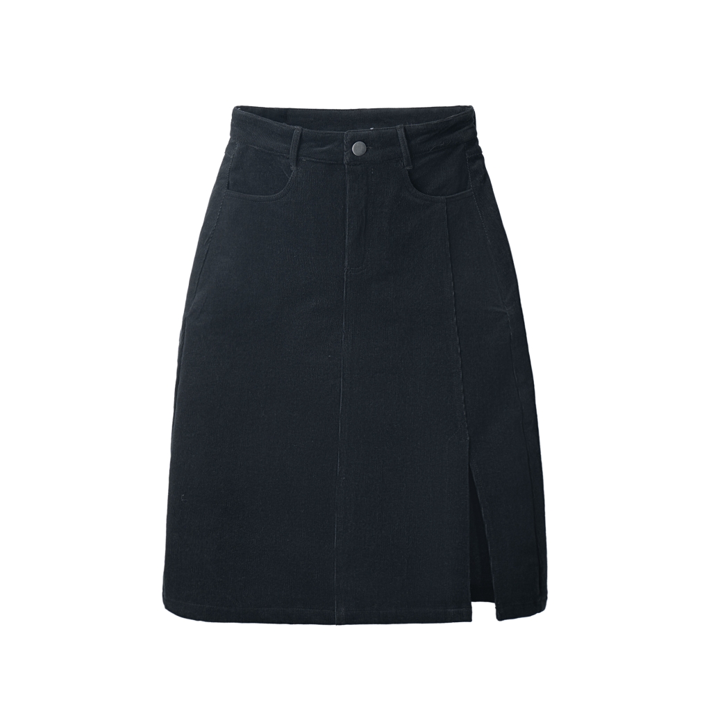 SLC Corduroy Midi Skirt - Black