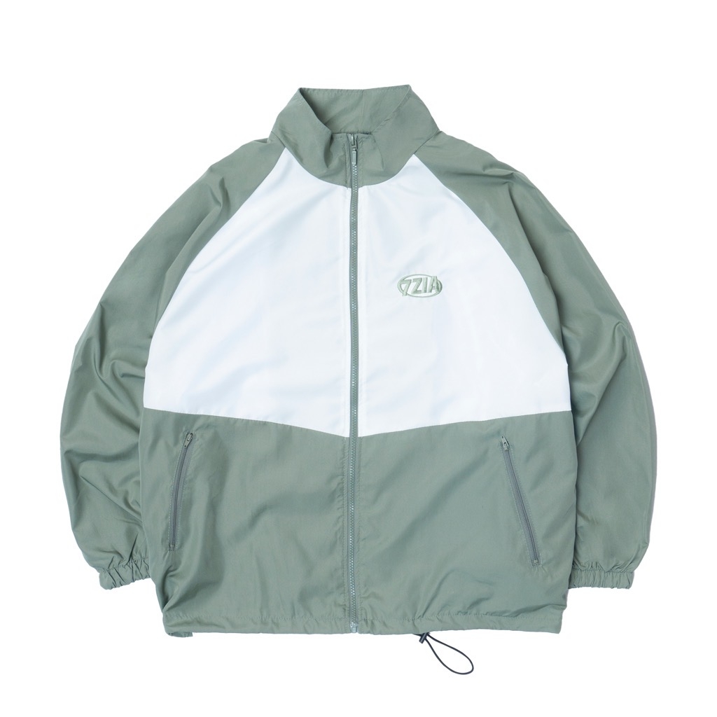 7ZIA Windbreaker Jacket - Matcha/White