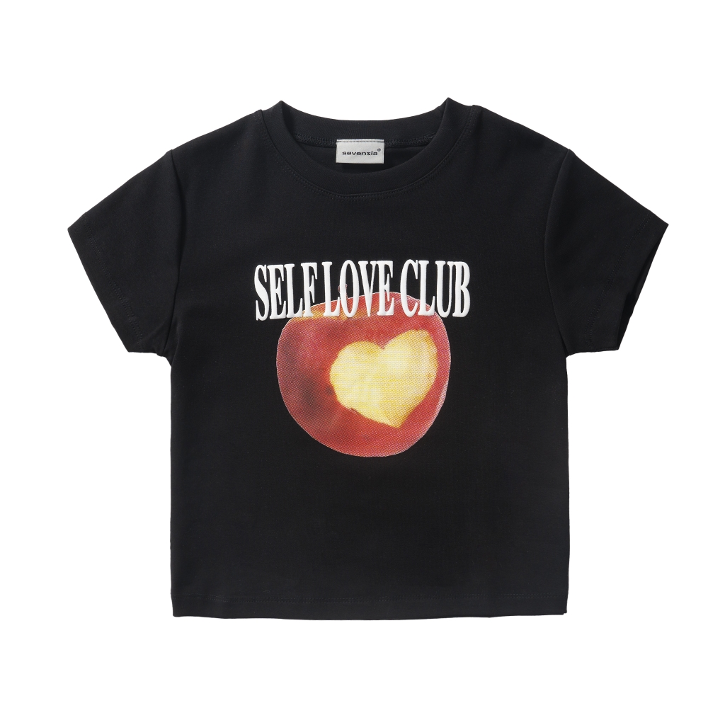 SLC Apple Heart Croptop - Black