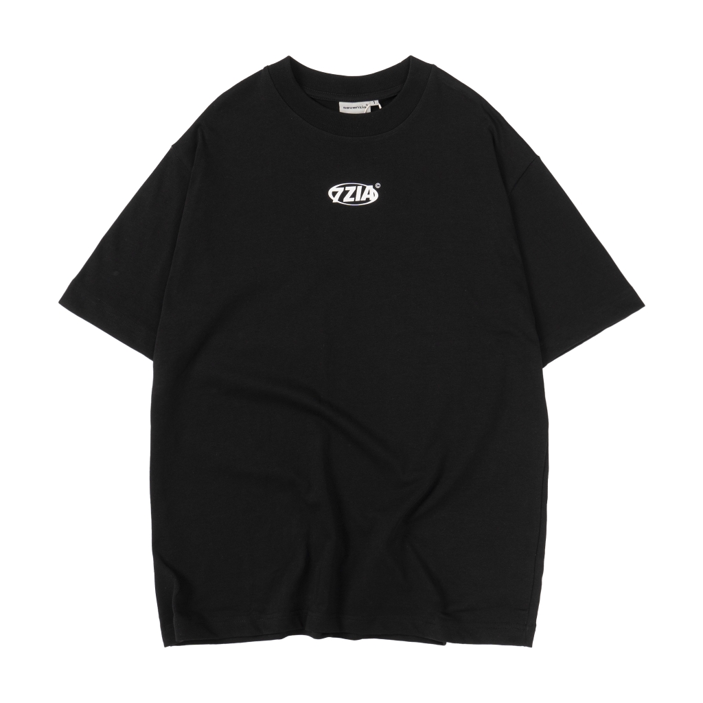 7ZIA Basic Tee Faded Logo - Black