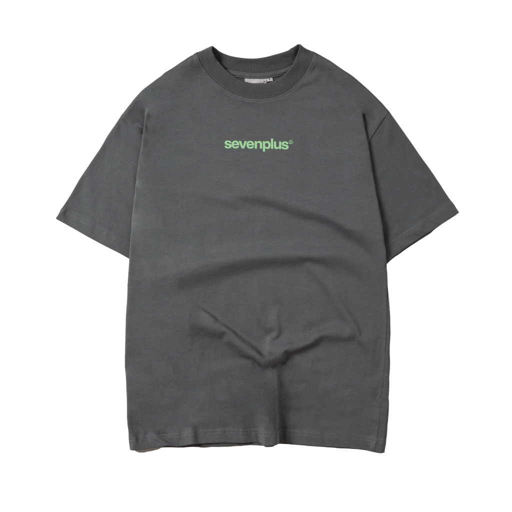 SEVENPLUS Basic Tee - GREEN GRAY/mint