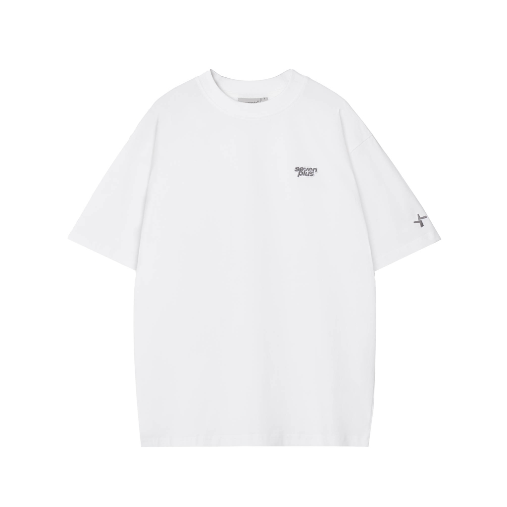 SEVENPLUS Embroidered Logo Basic Tee s/s23 - White