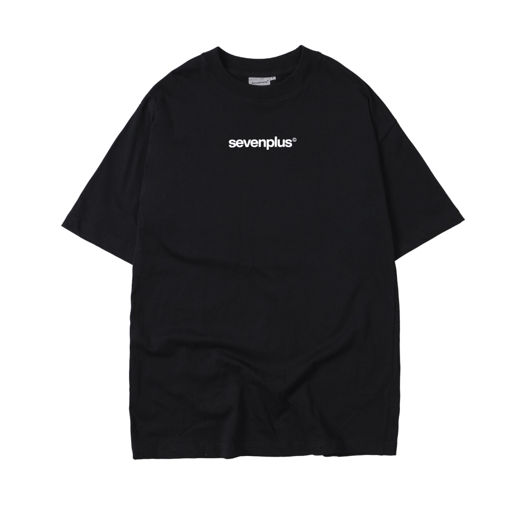 SEVENPLUS Basic Tee - BLACK/white