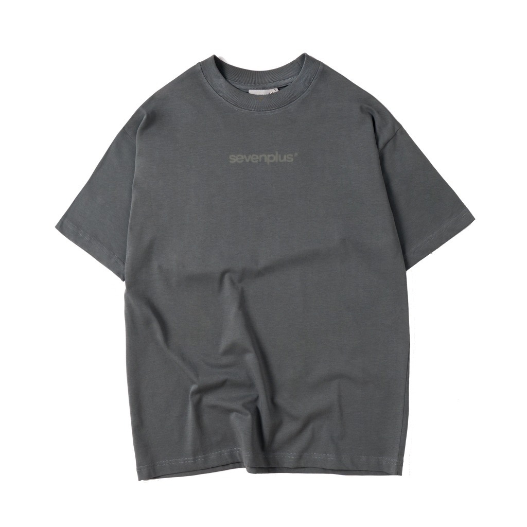 SEVENPLUS Basic Tee - GREEN GRAY/light gray