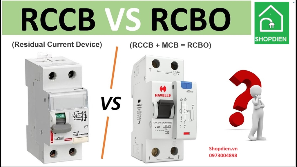 Phân biệt Aptomat CB chống giật và dòng rò RCCB và RCBO