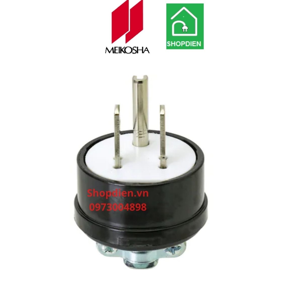 ME2592 Meikosha Phích cắm 3 chân 15A 125V 2P+E màu đen