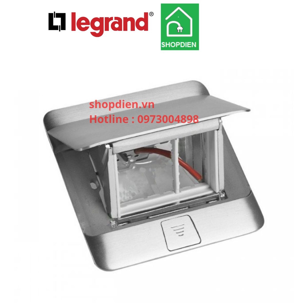 Mặt ổ cắm âm sàn màu thép Legrand 0540203 stainless steel Pop-up Floor socket
