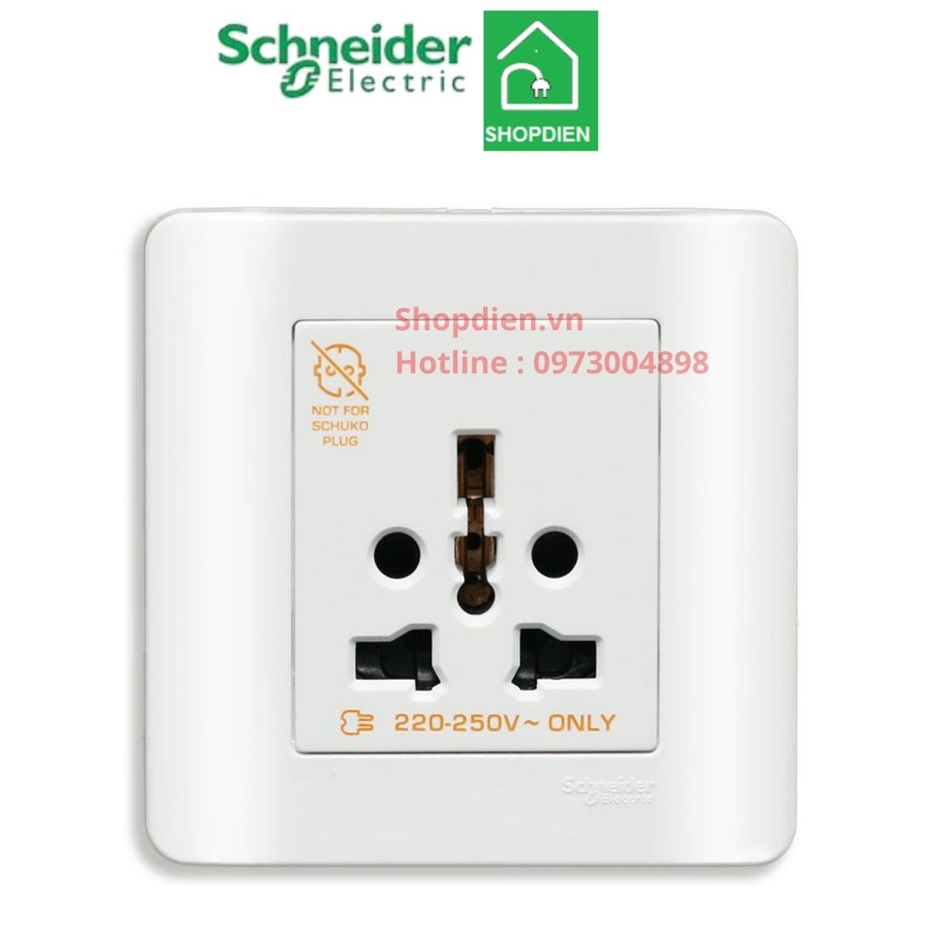 Ổ cắm đơn 3 chân đa năng Schneider Zencelo E84426_16TS_WE_G19 màu trắng