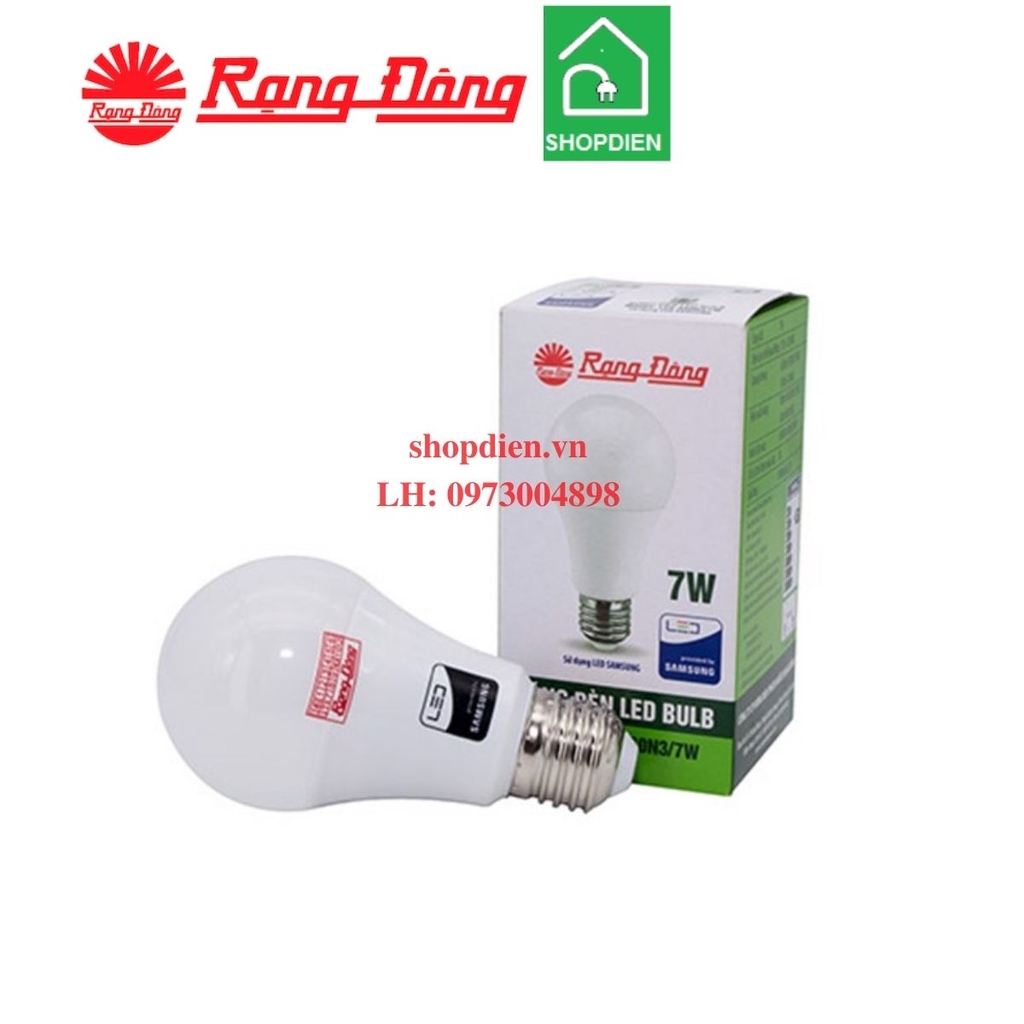 Bóng đèn tròn LED bulb 7W đui xoáy E27 Rạng Đông-A60N3/7WH