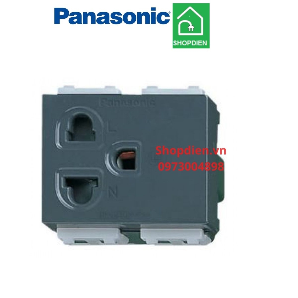 Hạt ổ cắm đơn 3 chấu có màng che màu đen 16A Wide Series Panasonic WEV1181H / WEV1181-7H
