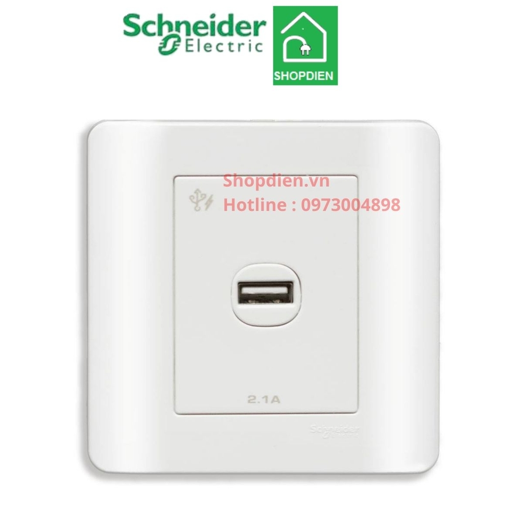 Ổ cắm sạc USB đơn Schneider Zencelo E8431USB_WE_G19 màu trắng