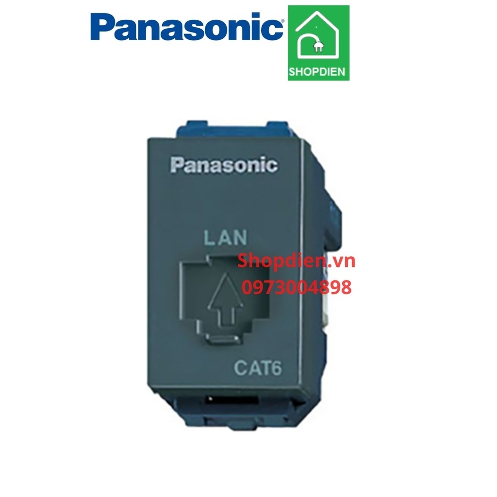 Hạt mạng intetnet LAN RJ45 Cat6 màu đen Wide Series Panasonic WEV24886H-CAT6