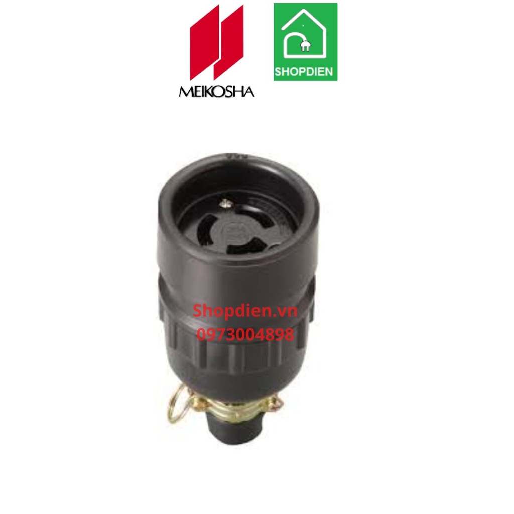 Ổ cắm di động 3 chấu khóa cao su (2P+E) 15A 125V Meikosha-MH2631