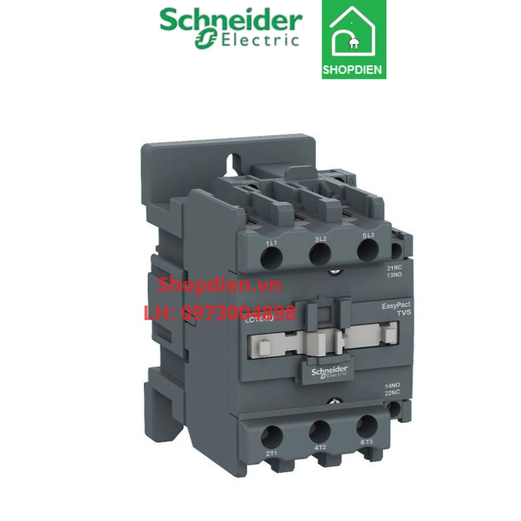 Khởi động từ , Contactor 3P 40A 220VAC Easypact TVS Schneider-LC1E40M5