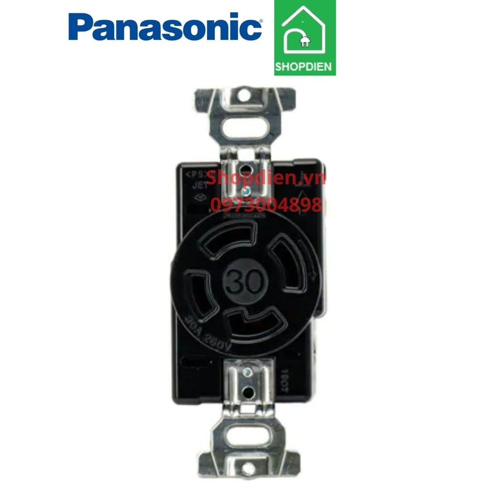 Ổ cắm khóa locking socket 4 chấu 3P+E 30A 250V Panasonic WF2430B