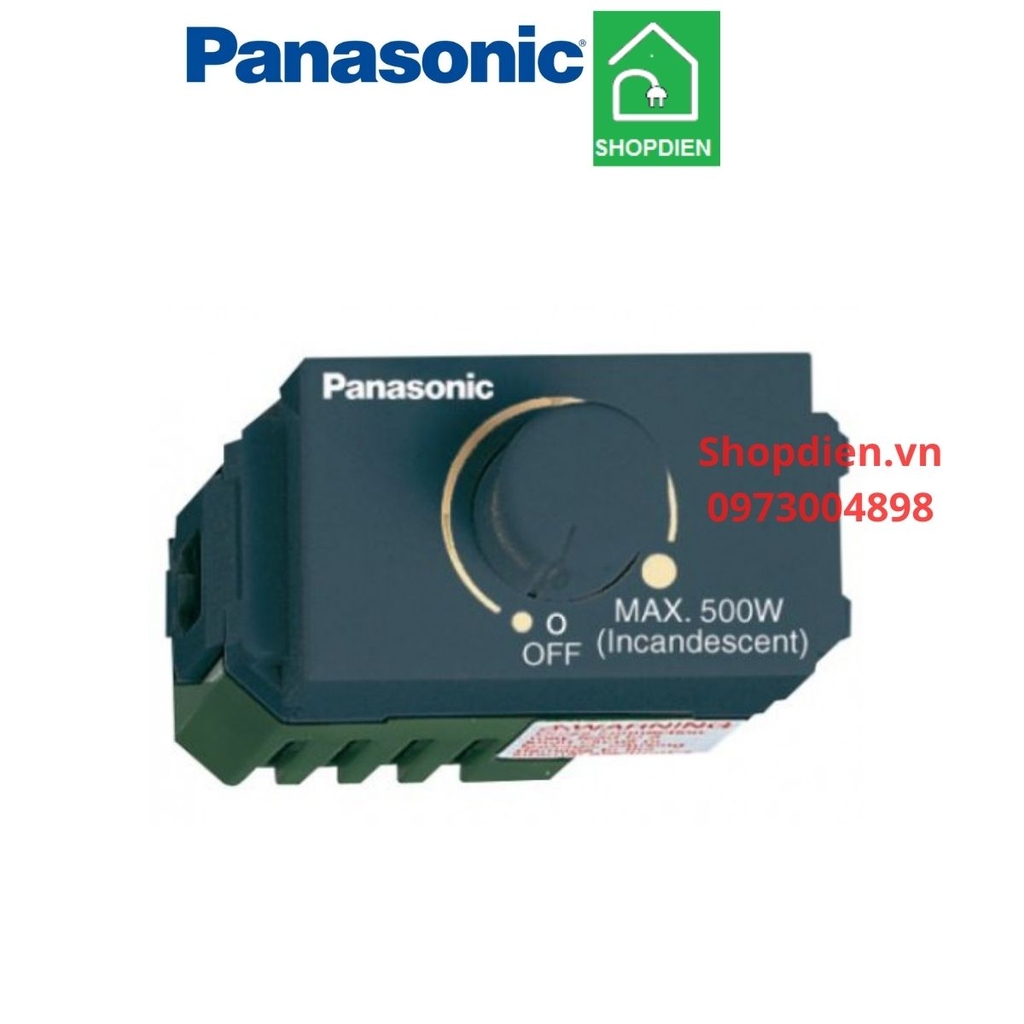 Bộ chiết áp điều chỉnh độ sáng đèn màu đen Dimmer 500W Wide Series Panasonic WEG575151H