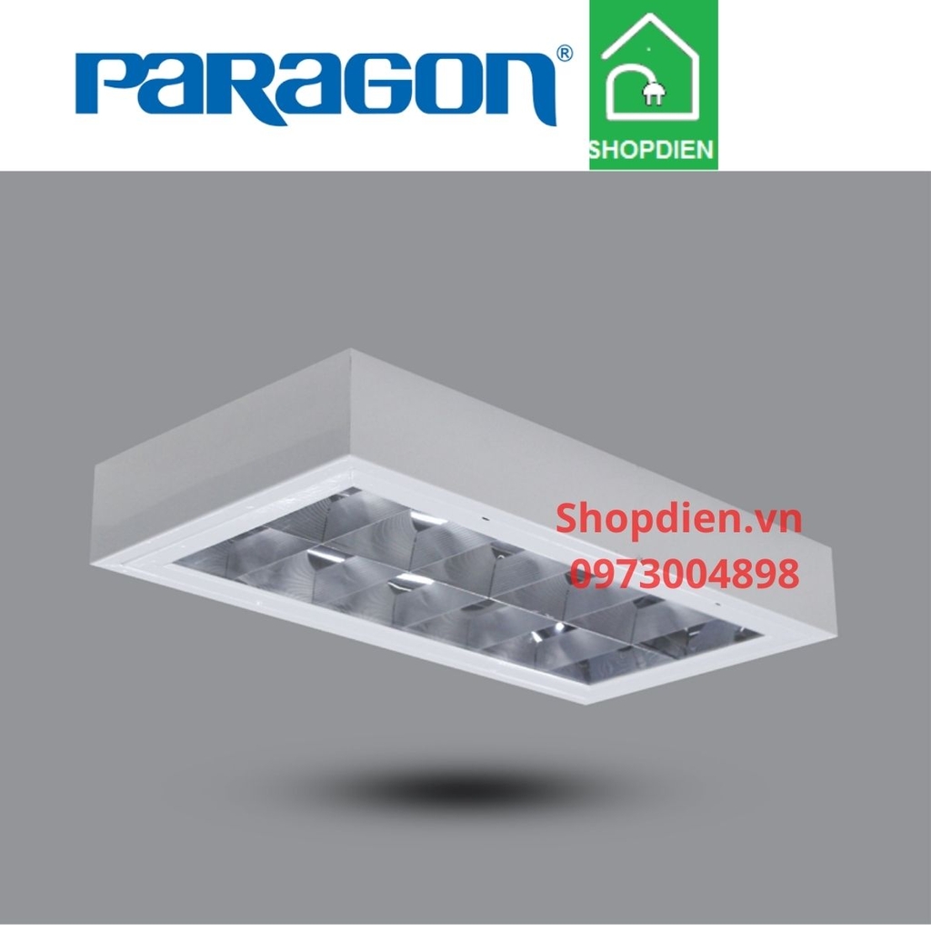 Đèn tán quang gắn nổi  đôi 600x300 LED 2x10W Paragon-PSFB218L20