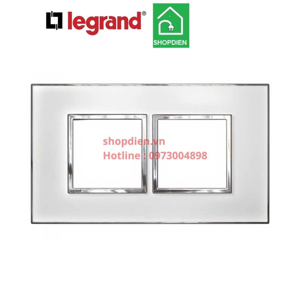 Mặt 4 thiết bị kính trắng Legrand Arteor 575084 Màu Mirror White