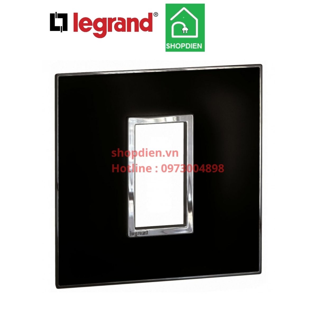 Mặt 1 thiết bị kính đen Legrand Arteor 575203 Màu Mirror Black