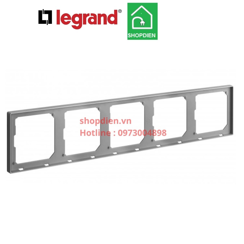 Khung năm Galion Legrand 282475-C3 màu xám bạc Dark Silver