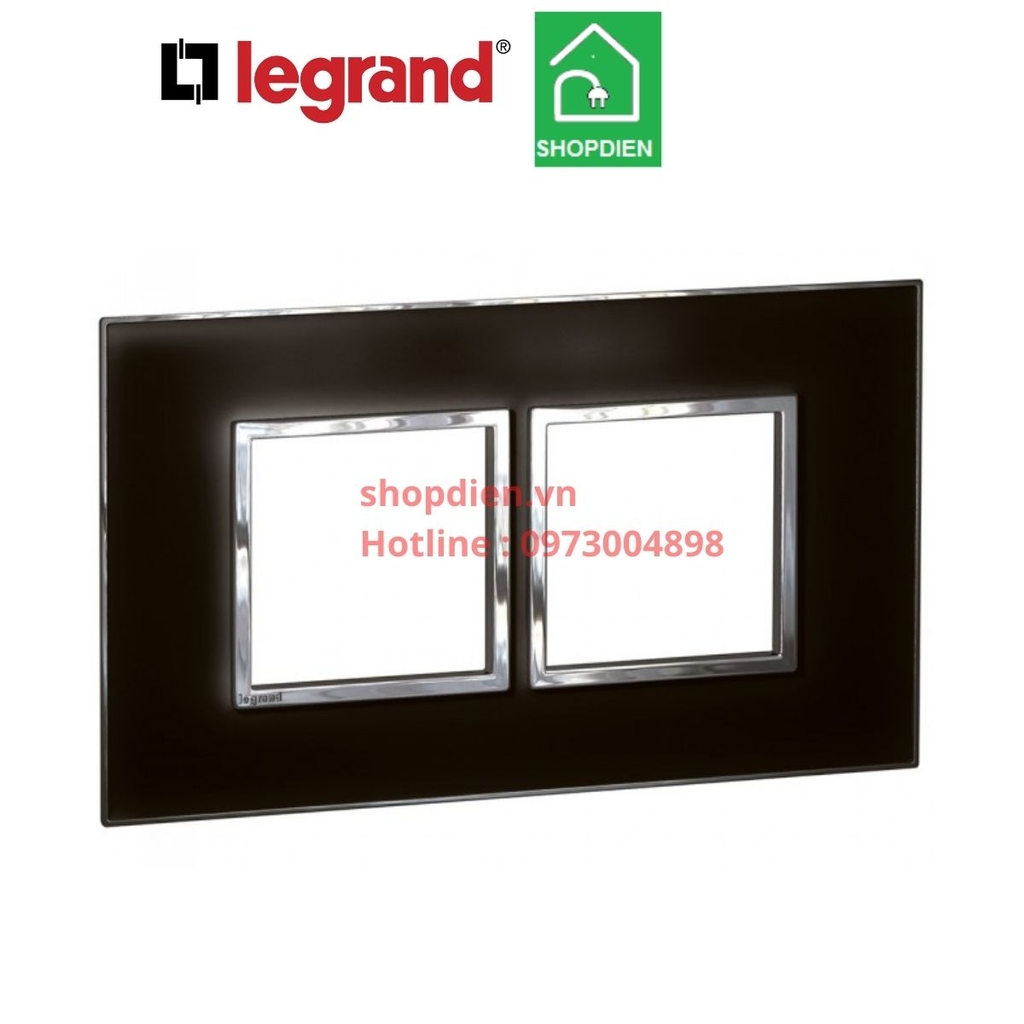 Mặt 4 thiết bị kính đen Legrand Arteor 575083 Màu Mirror Black