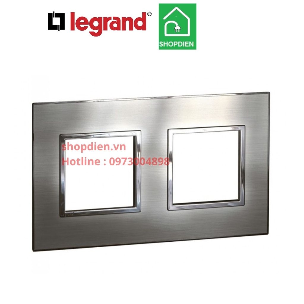 Mặt 4 thiết bị Legrand Arteor 575086 Màu thép Stainless Steel