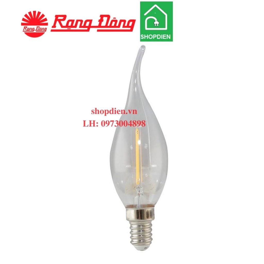 Bóng nến dây tóc LED bulb 2,5W Rạng Đông LED DT C35/2.5W E14  đui xoáy