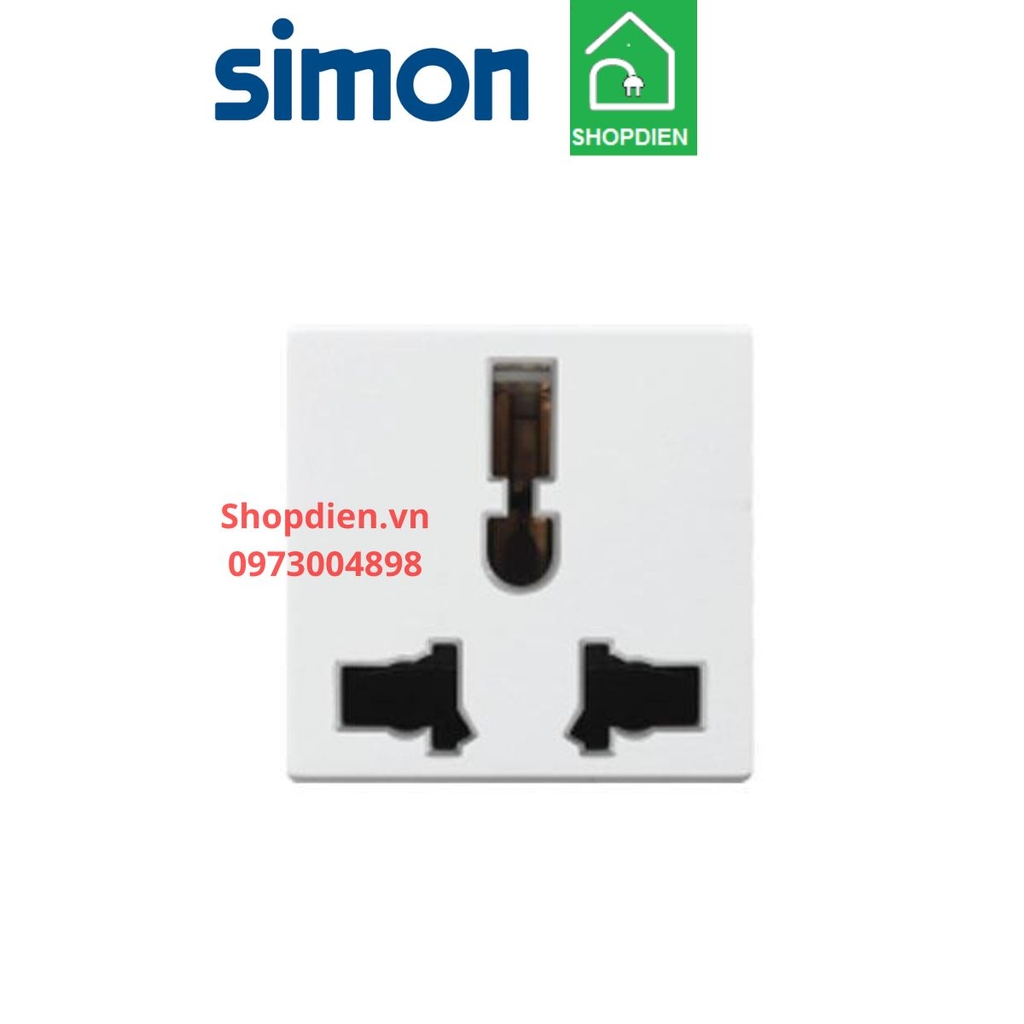 Hạt ổ cắm đơn 3 chấu đa năng SIMON K1 màu trắng K1413M