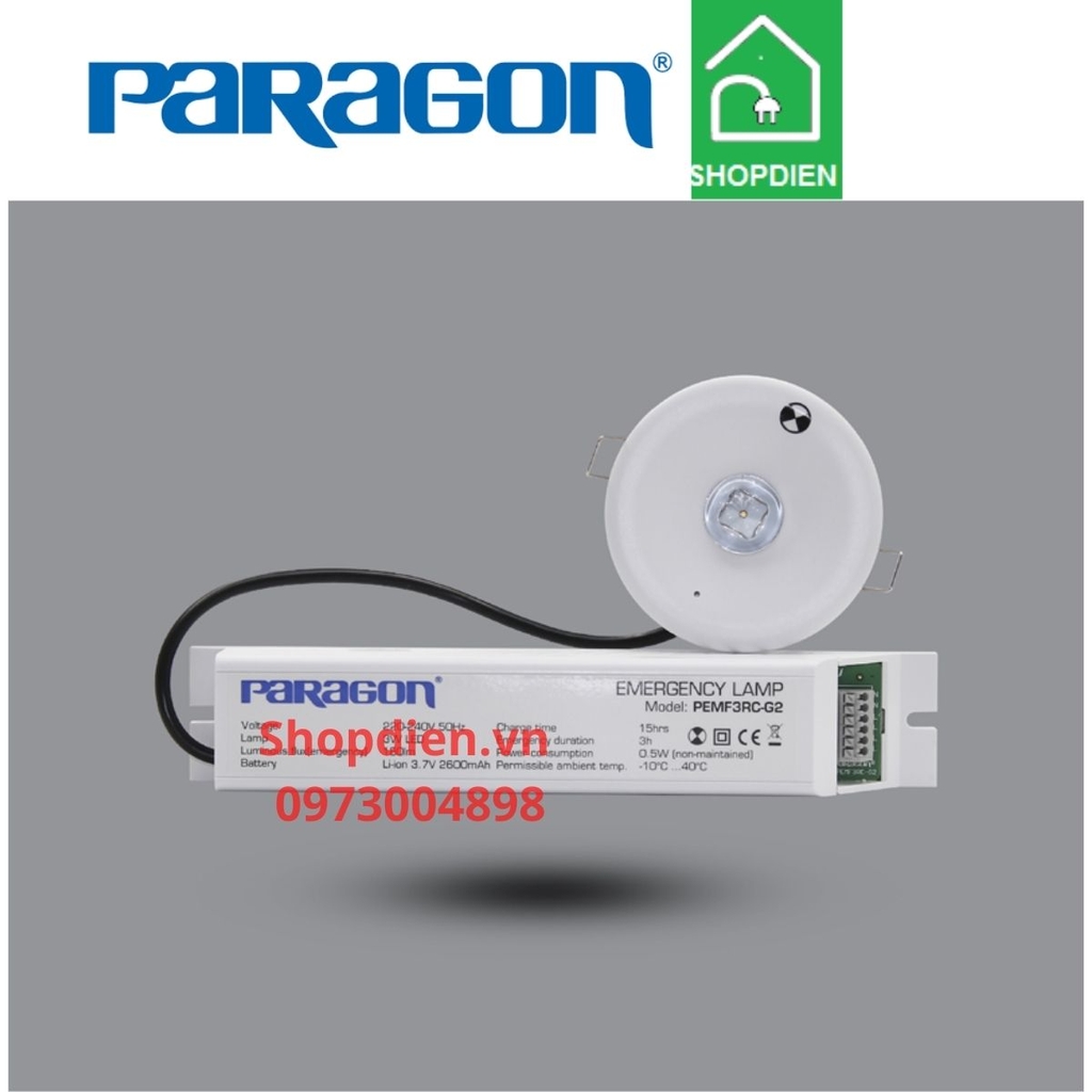 Đèn sạc sự cố chiếu sáng khẩn cấp âm trần EMERGENCY Paragon-PEMF3RC-G2