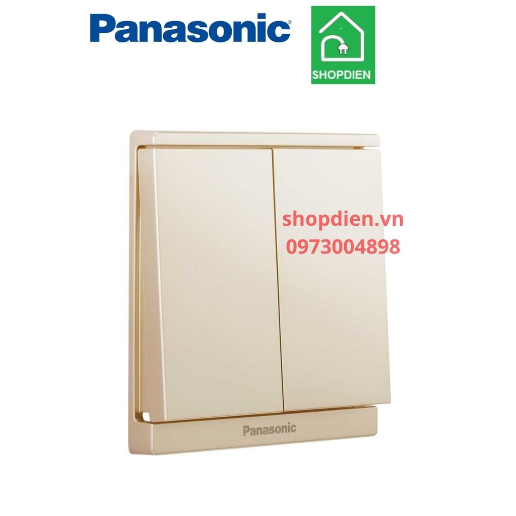 Công tắc đôi trung gian ( đa chiều) vuông màu vàng ánh kim / công tắc E switch  4 ways Moderva Panasonic WMF596MYZ-VN