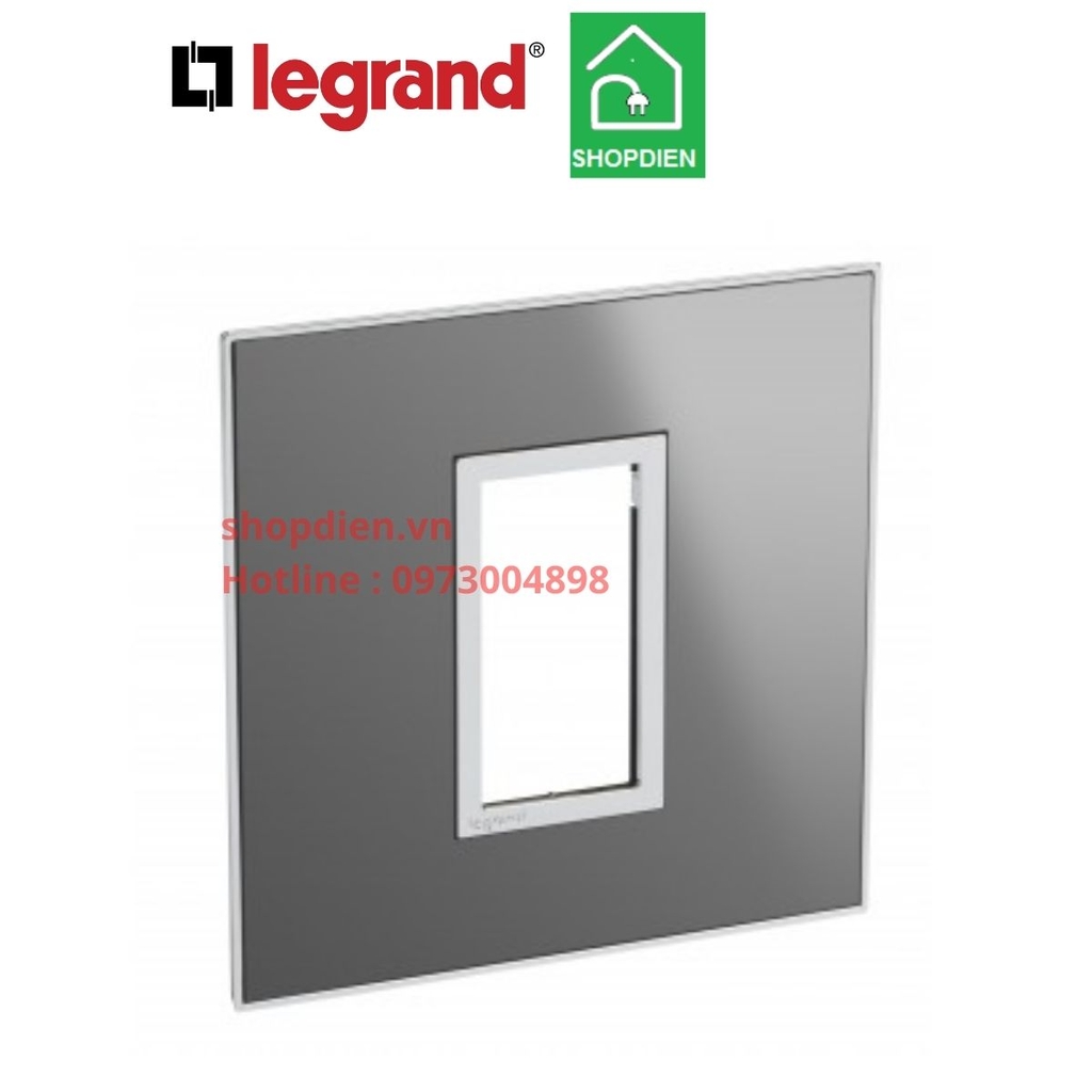 Mặt 1 thiết bị Màu thép  cover plate -1 Module Legrand Arteor Stainless Steel-571361