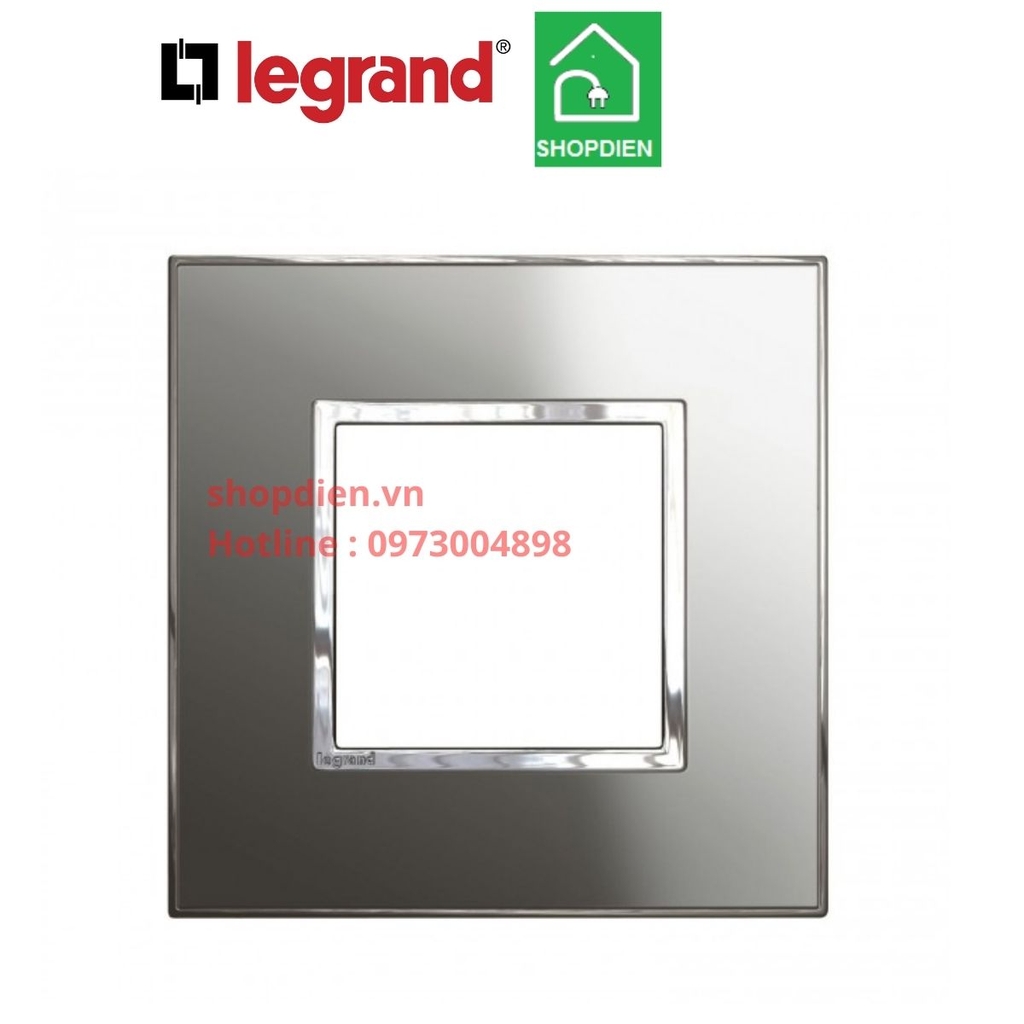 Mặt 2 thiết bị Màu thép  cover plate -2 Module Legrand Arteor Stainless Steel-571362