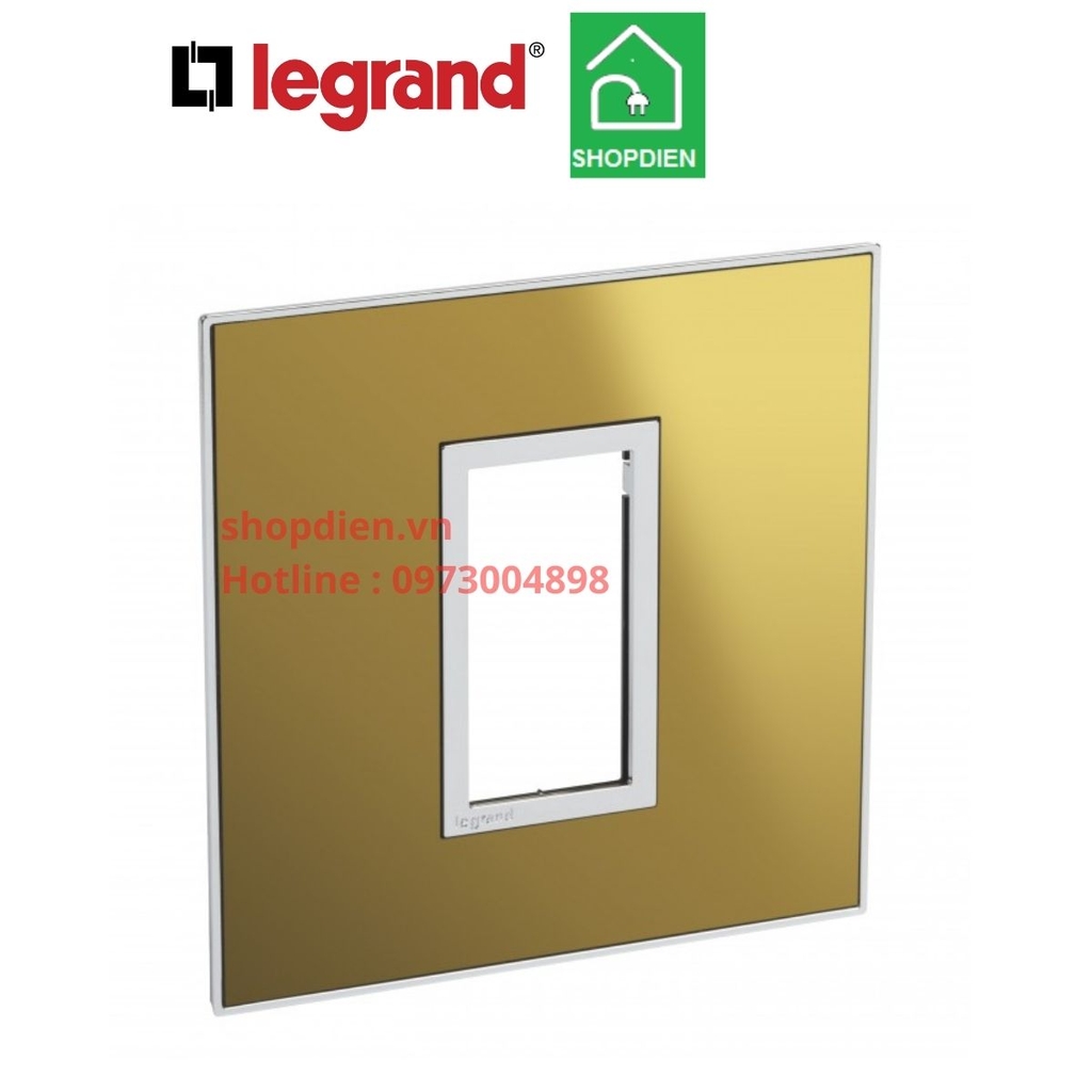 Mặt 1 thiết bị Màu vàng  cover plate -1 Module Legrand Arteor Metal Gold-571371