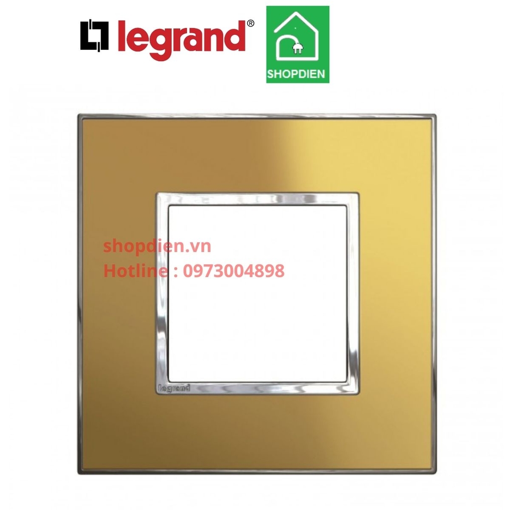 Mặt 2 thiết bị Màu vàng  cover plate -2 Module Legrand Arteor Metal Gold-571372