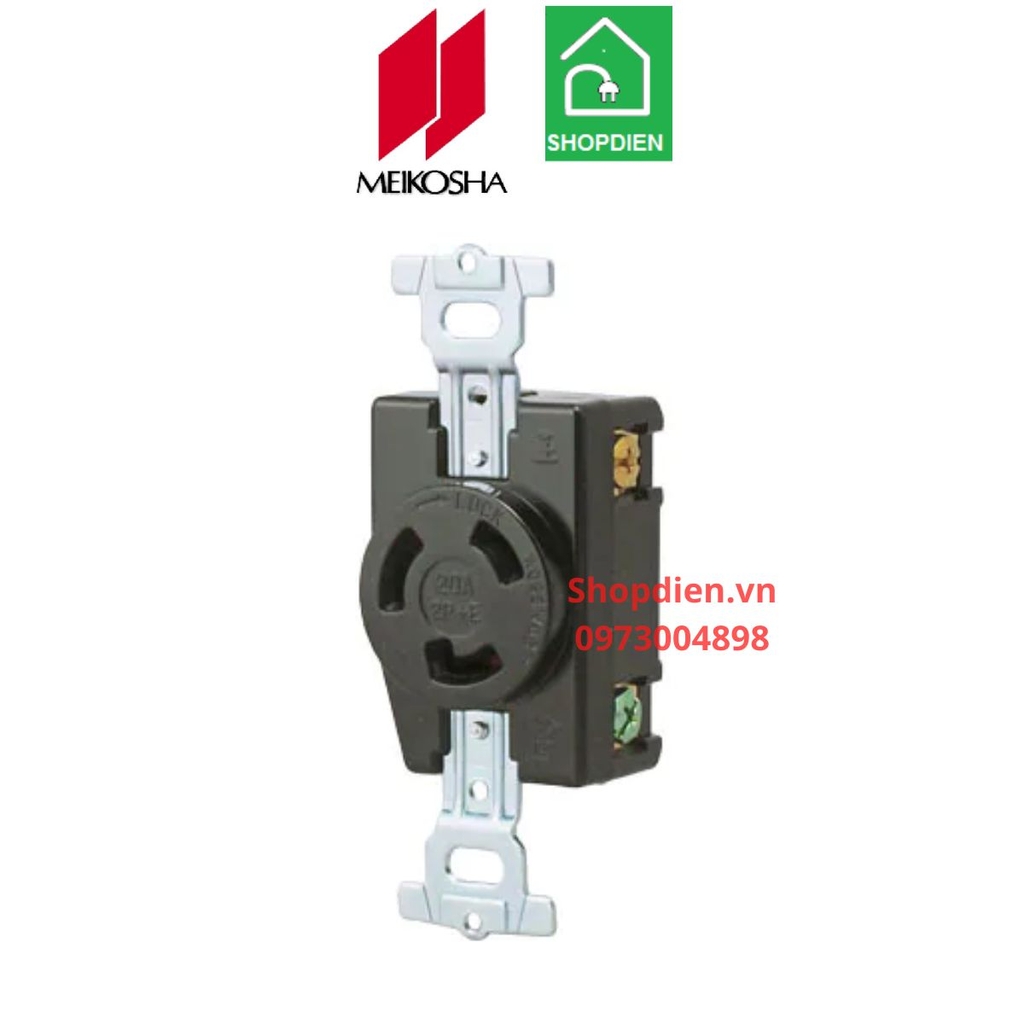 Ổ cắm 3 chấu khóa (2P+E) 20A 250V Meikosha MH2877