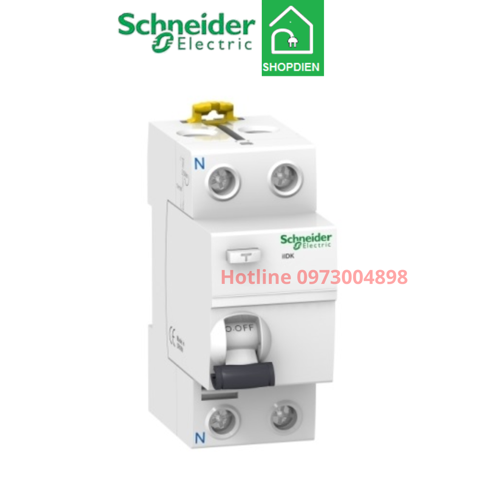 Aptomat _Cầu dao chống giật, chống rò điện RCCB 2P 25A 30mA Schneider Acti9 A9R50225