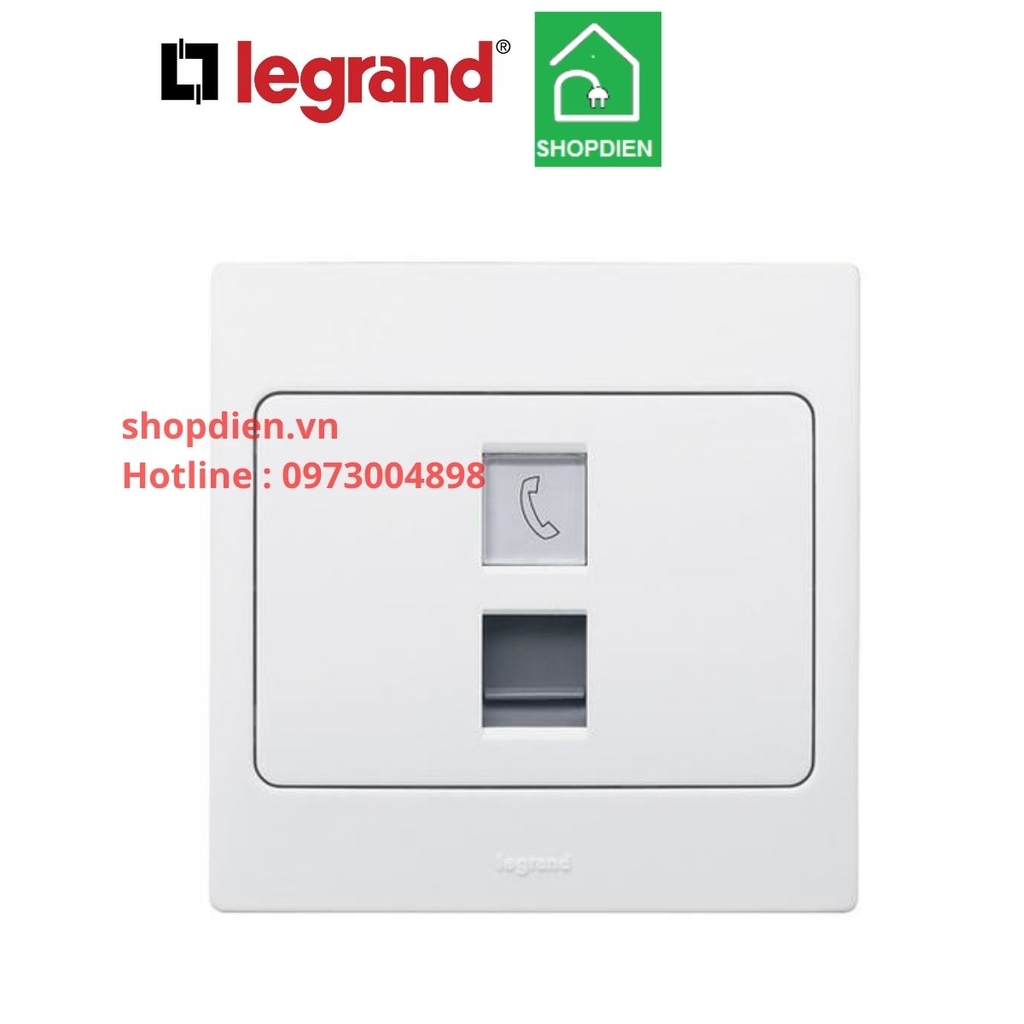 Ổ cắm điện thoại RJ11 Mallia Legrand màu trắng-281160