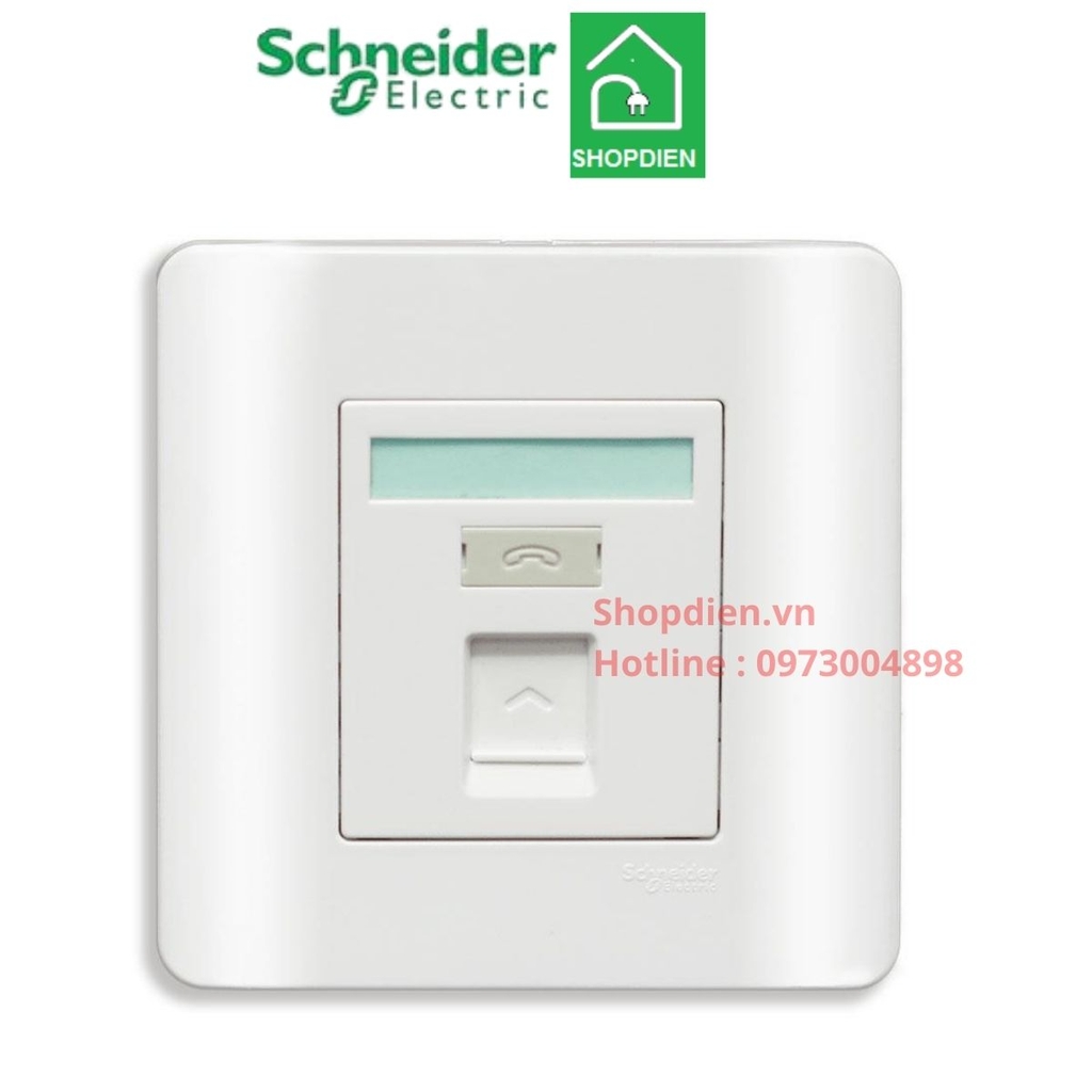 Ổ cắm điện thoại Schneider ZENCELO E8431RJS4_G19 màu trắng