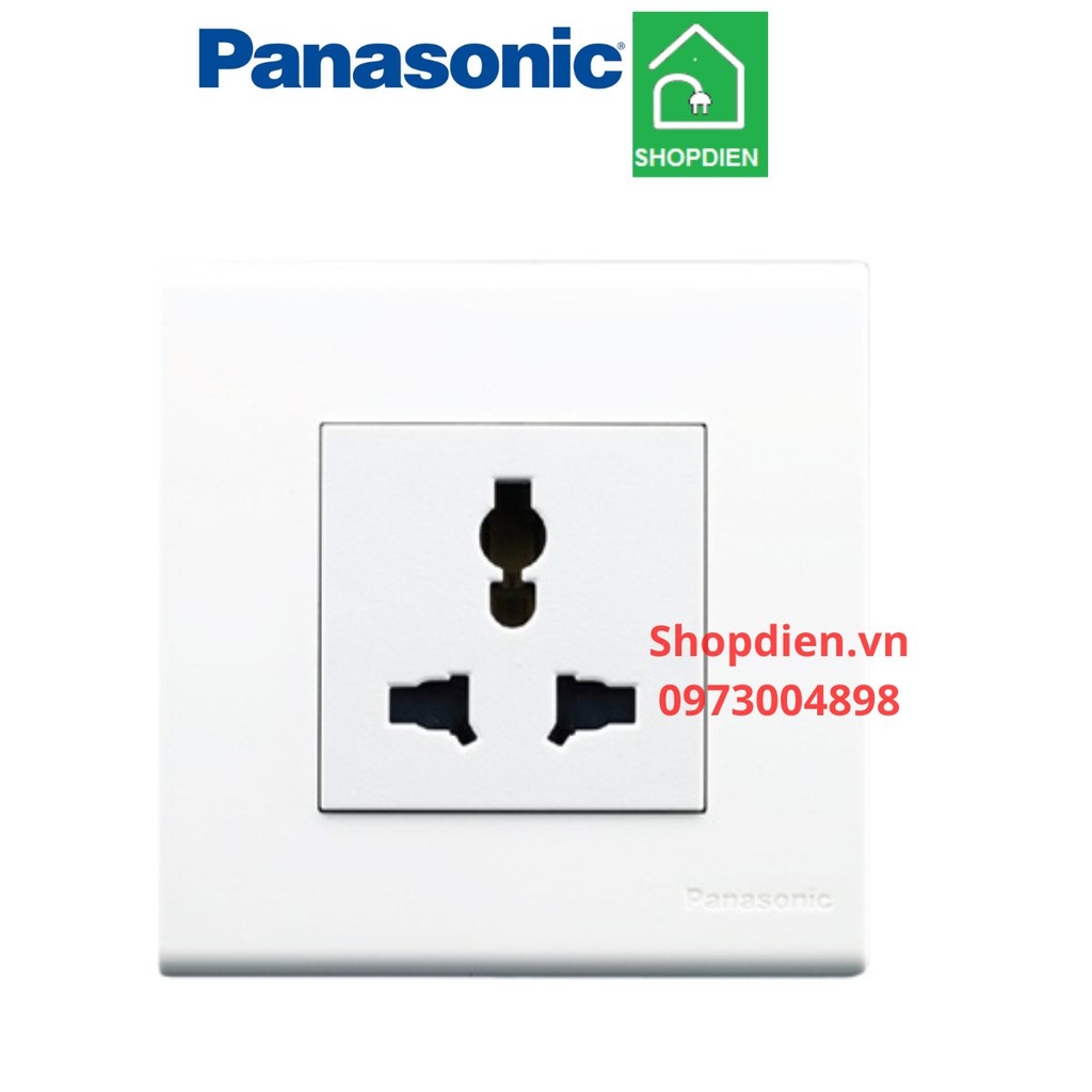 Bộ ổ cắm vuông đơn 3 chân đa năng đế vuông Panasonic WEBP1041SW-P