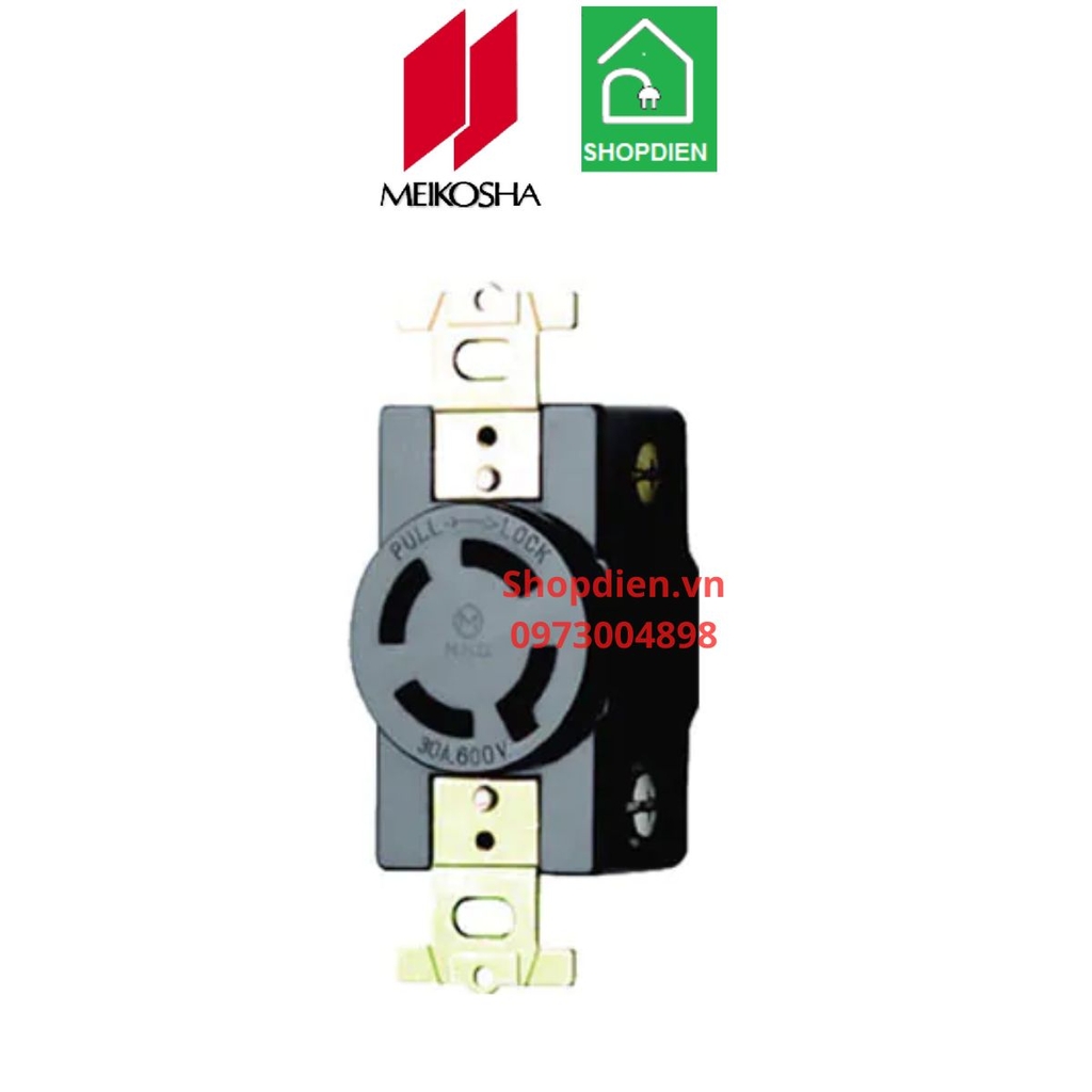 Ổ cắm 4 chấu khóa (2P+E) 30A 480V Meikosha MH2880