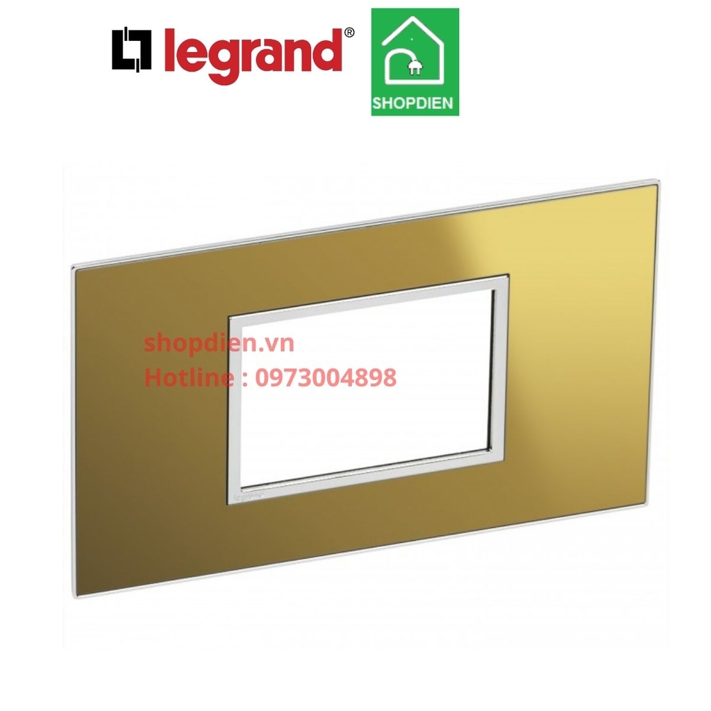 Mặt 3 thiết bị Màu vàng  cover plate -3 Module Legrand Arteor Metal Gold-571375